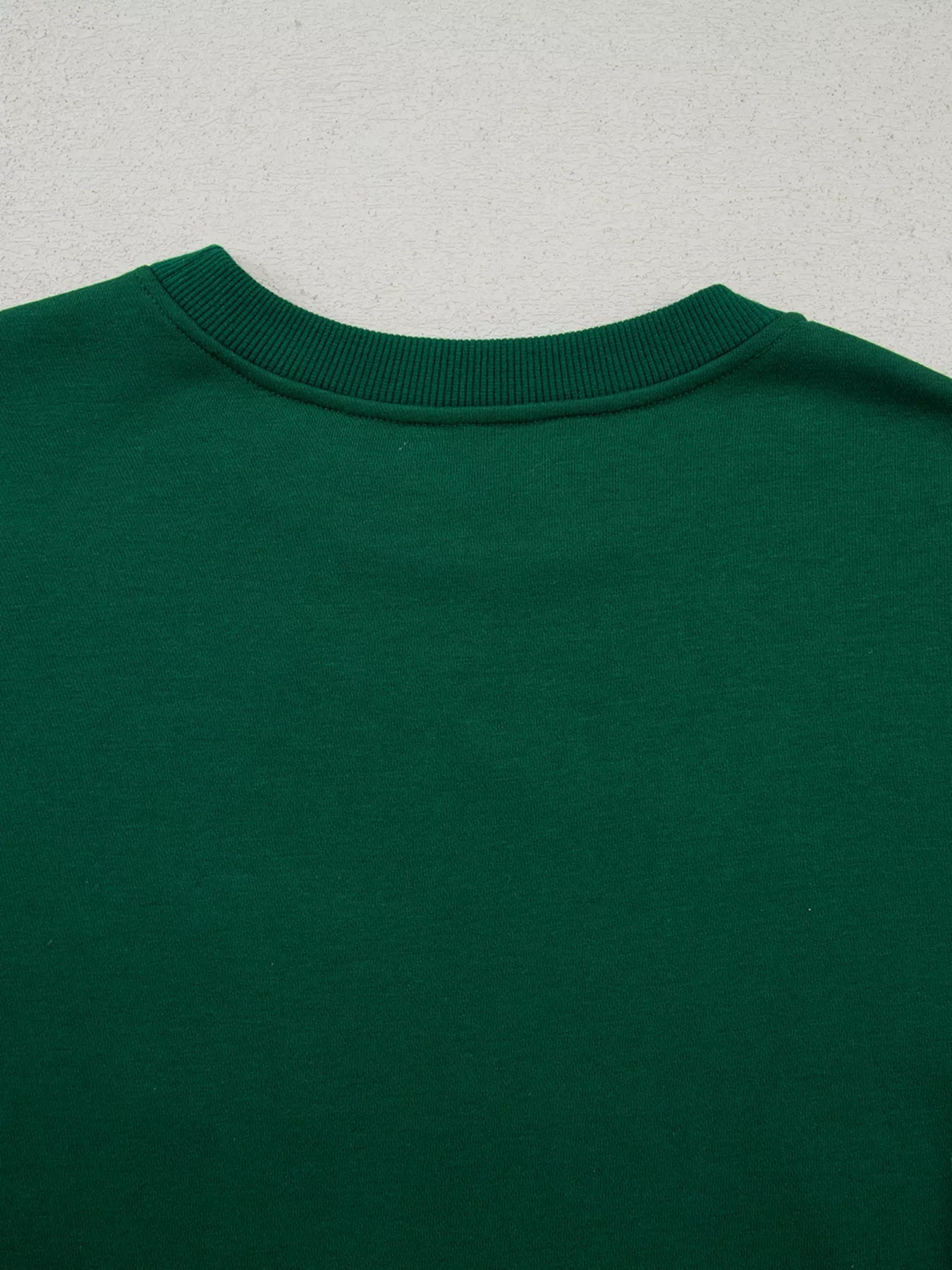 Embroidered Letter Christmas Round Neck Sweatshirt designed for comfort and style at Lookzlike