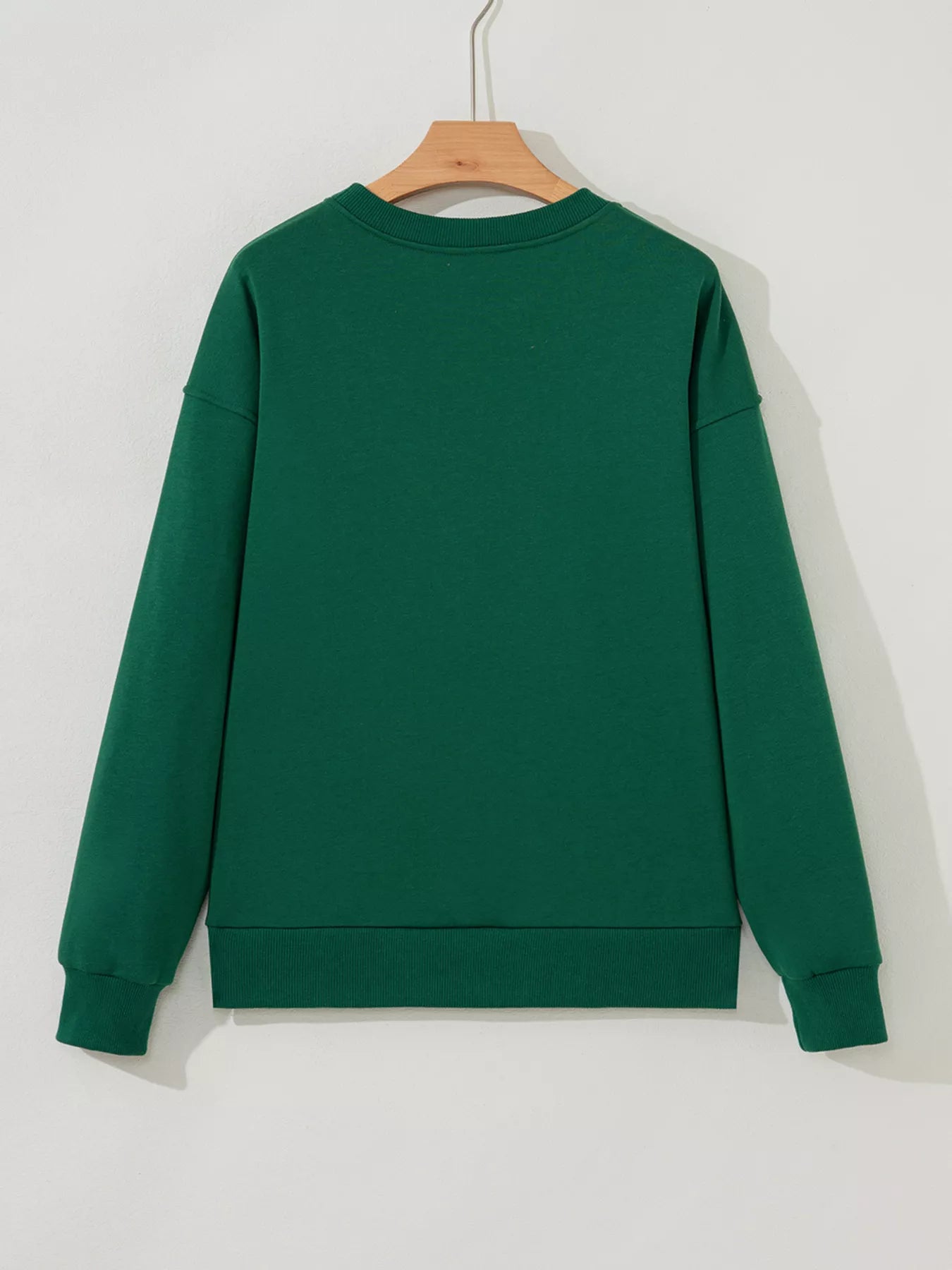 Embroidered Letter Christmas Round Neck Sweatshirt designed for comfort and style at Lookzlike