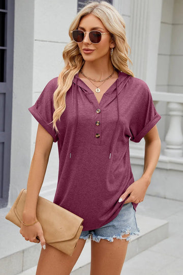Florira Hooded Short Sleeve T-Shirt - Lookzlike