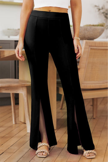 Front Slit Flare Leg Pants - Lookzlike