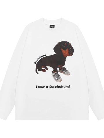 Men's Dog Graphic Long Sleeve T-Shirt - Lookzlike