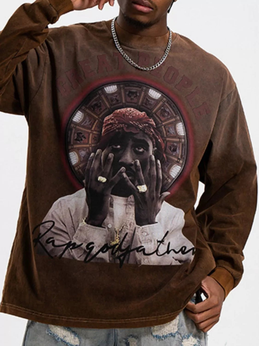 Men's Graphic Round Neck Long Sleeve T-Shirt designed for comfort and style at Lookzlike