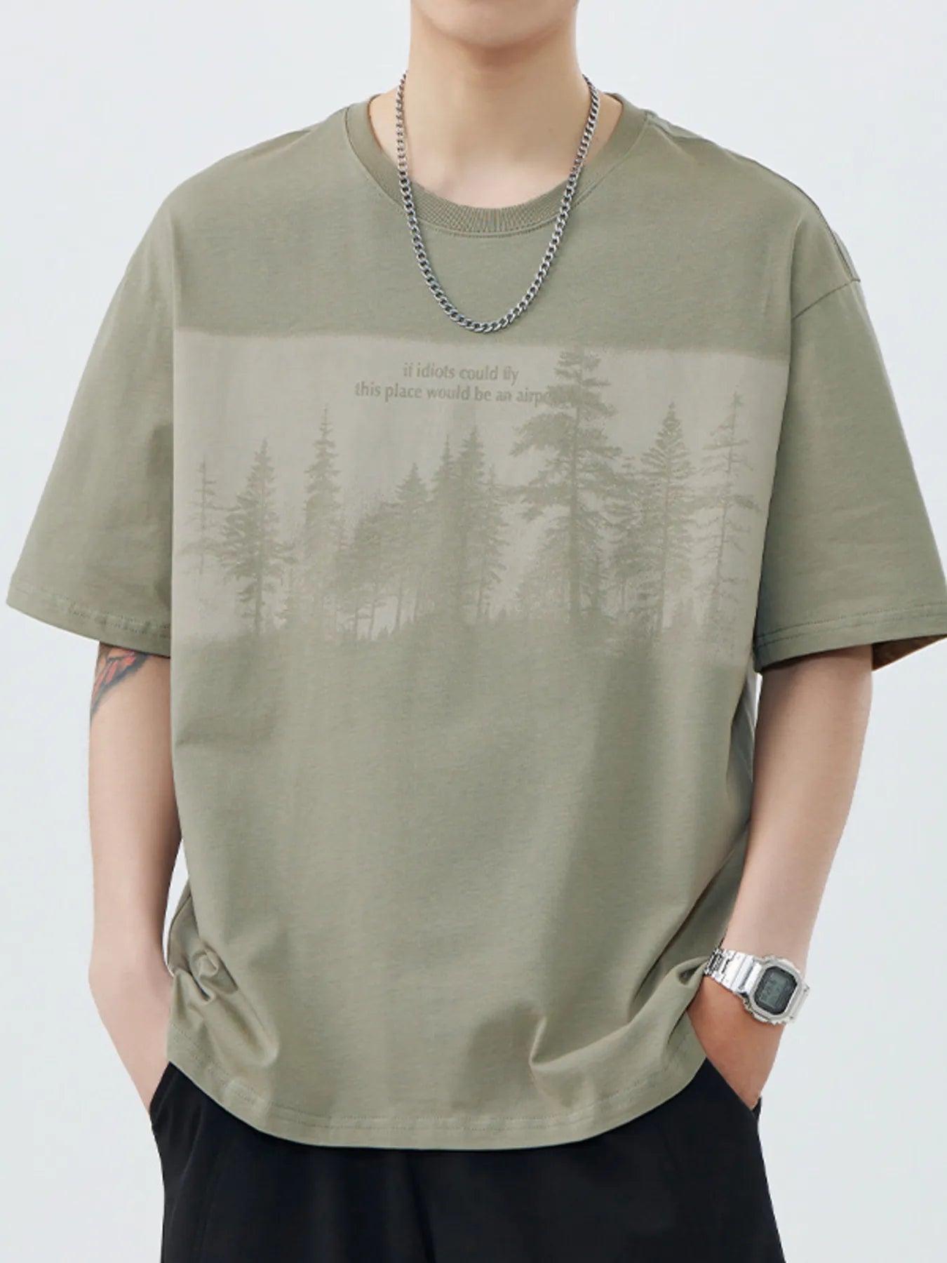 Men's Plus Size Graphic Round Neck Half Sleeve T-Shirt designed for comfort and style at Lookzlike