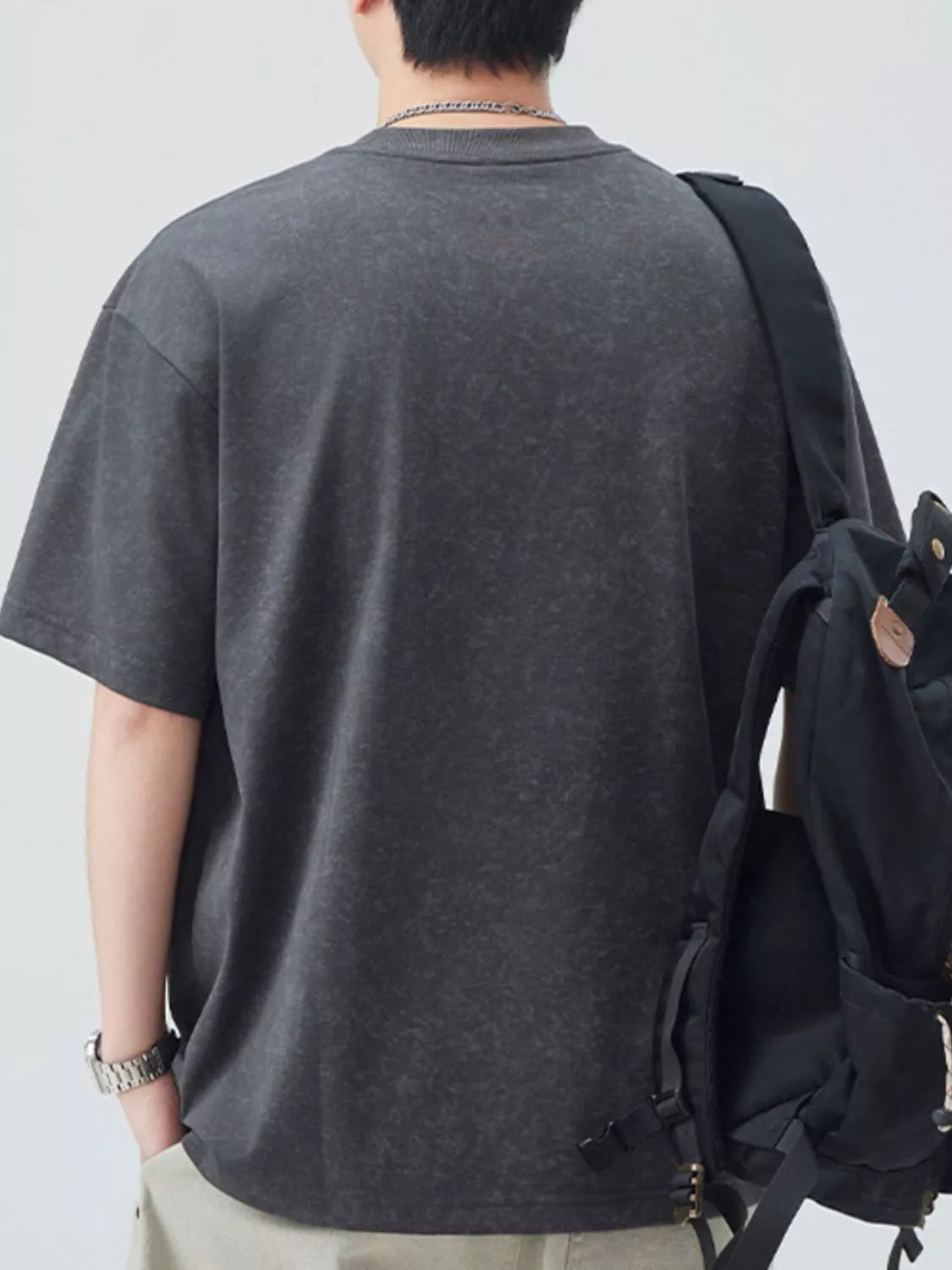 Men's Plus Size Graphic Round Neck Short Sleeve T-Shirt designed for comfort and style at Lookzlike
