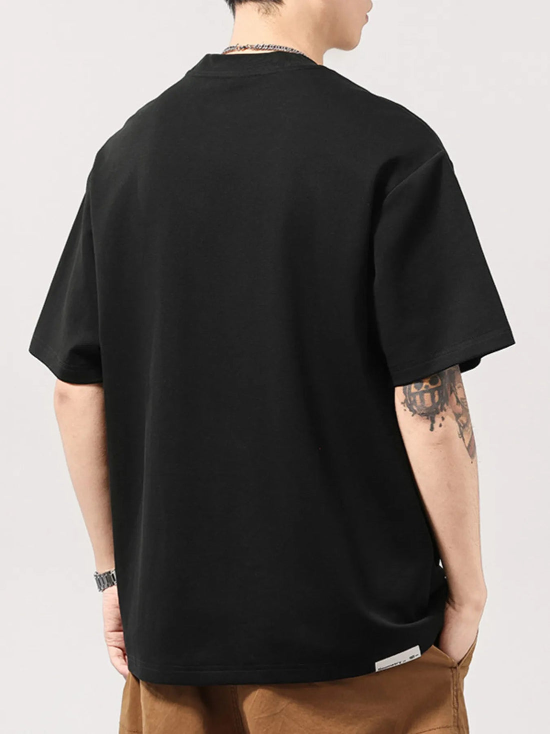 Men's Plus Size Round Neck Short Sleeve T-Shirt designed for comfort and style at Lookzlike