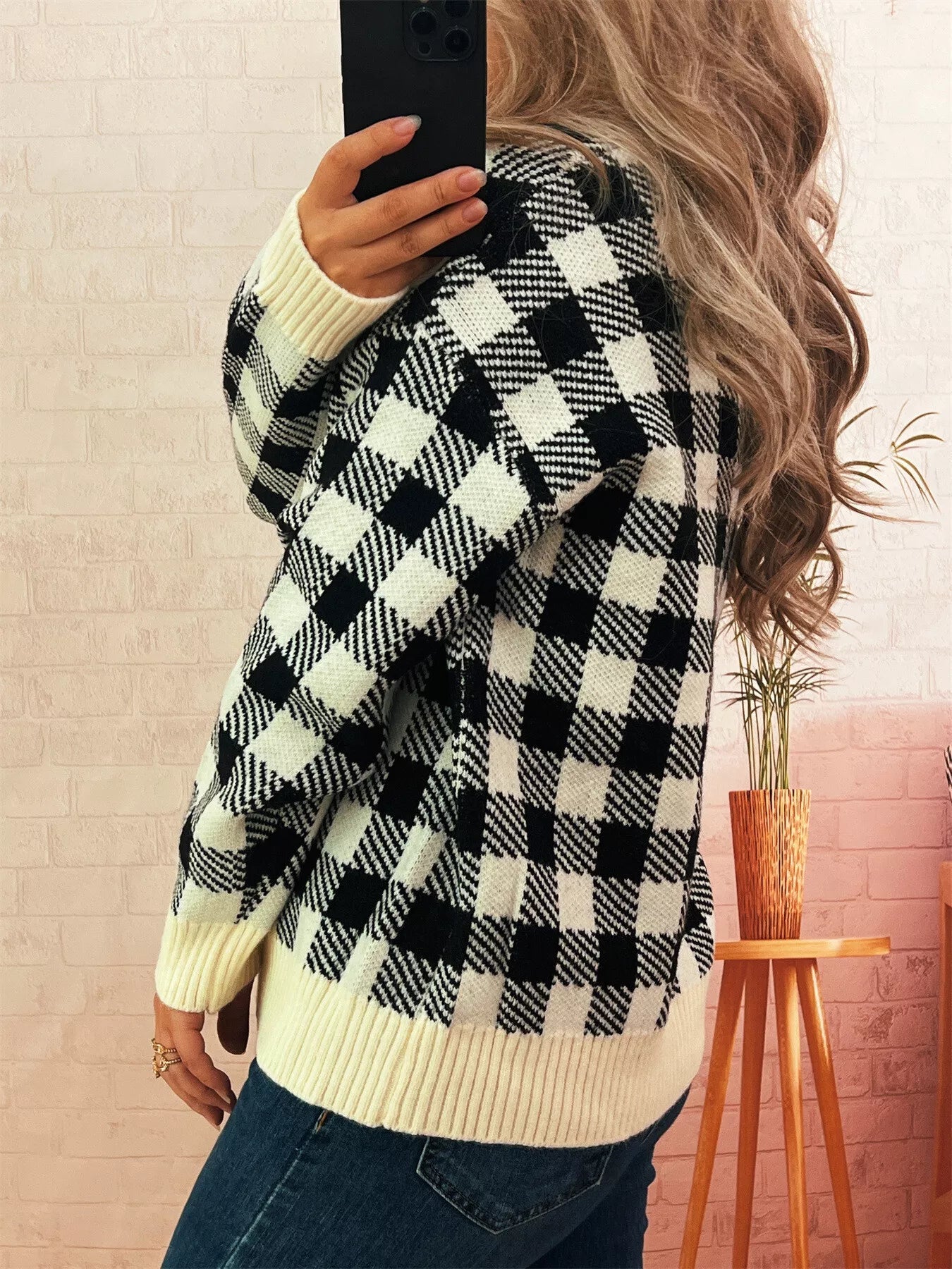 Plaid Button - Down Cardigan designed for comfort and style at Lookzlike