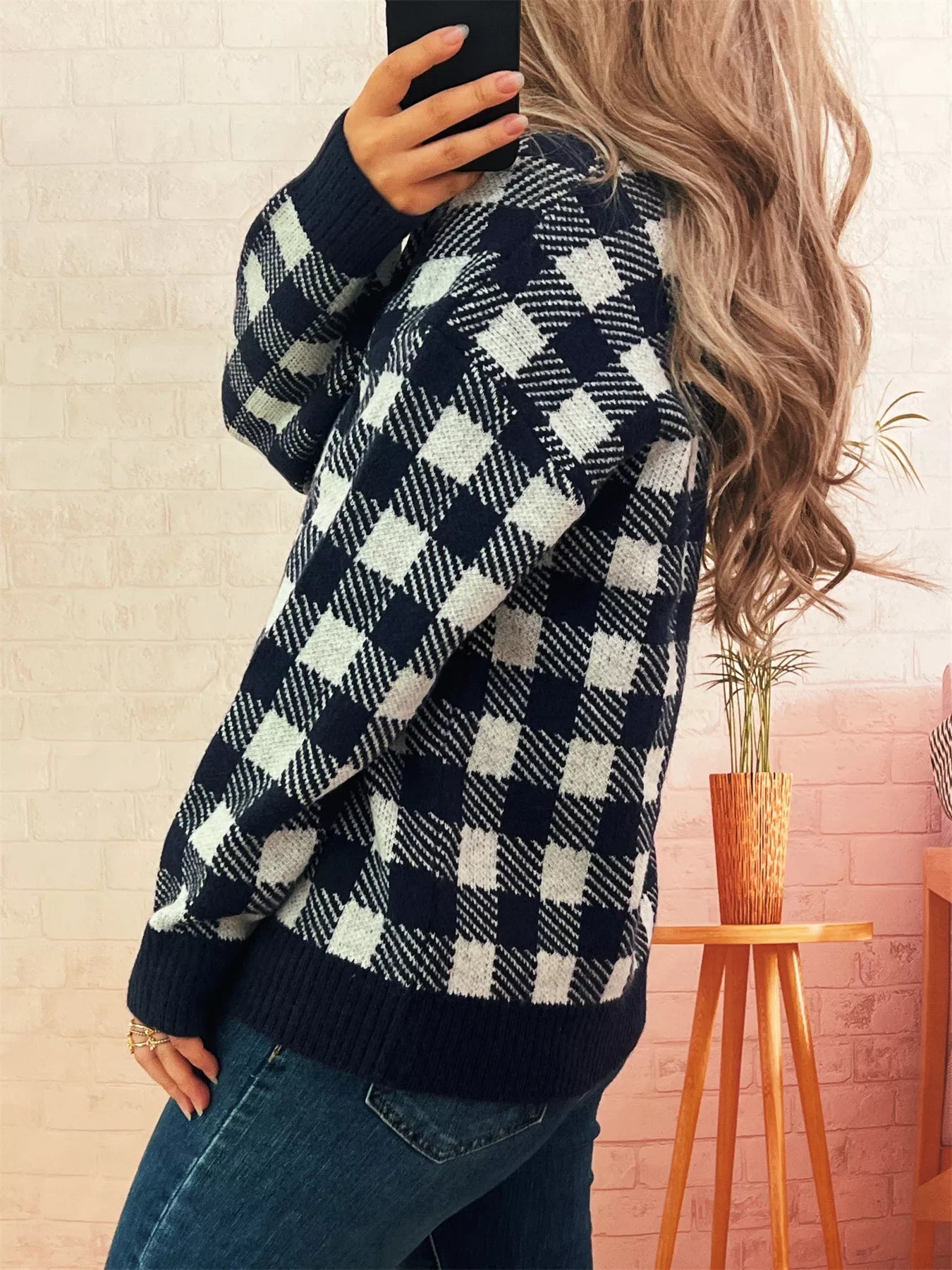 Plaid Button - Down Cardigan designed for comfort and style at Lookzlike