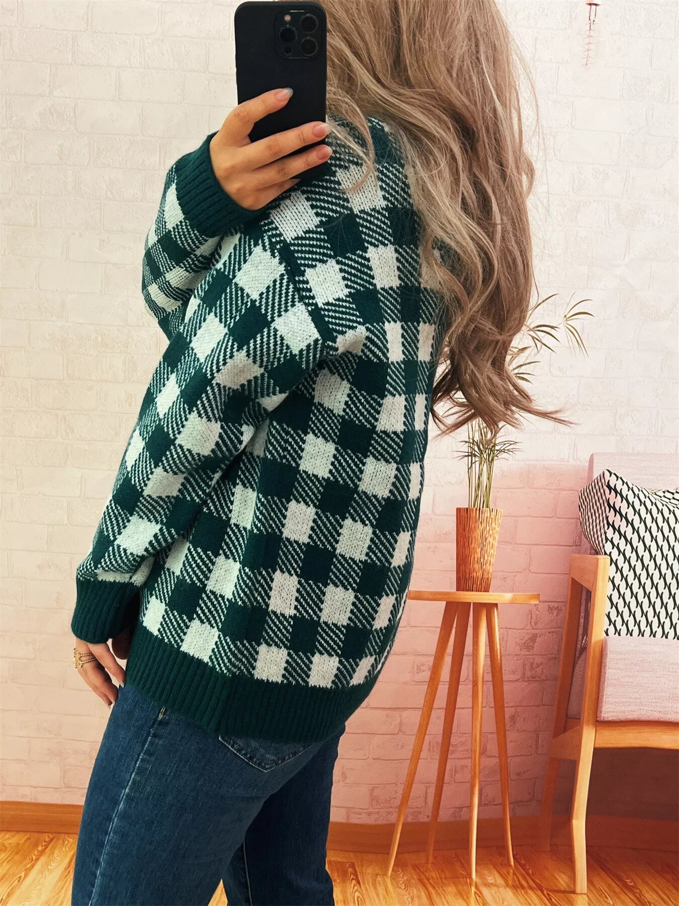 Plaid Button - Down Cardigan designed for comfort and style at Lookzlike