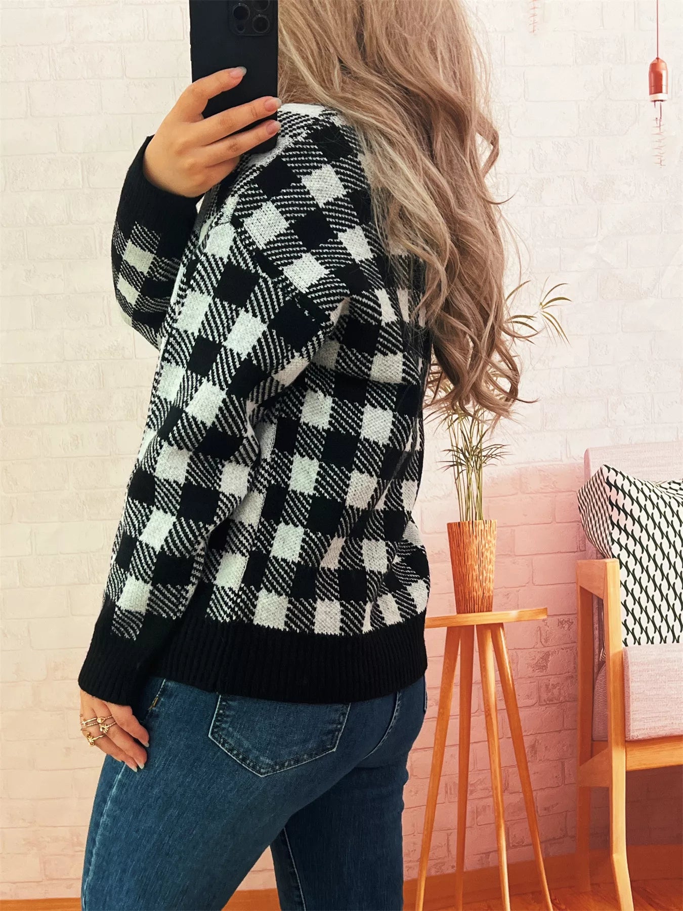 Plaid Button - Down Cardigan designed for comfort and style at Lookzlike