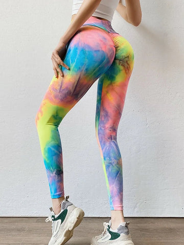 Tie-Dye High Waist Active Leggings - Lookzlike