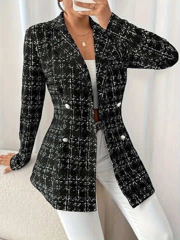 Tweed Double - Breasted Blazer designed for comfort and style at Lookzlike