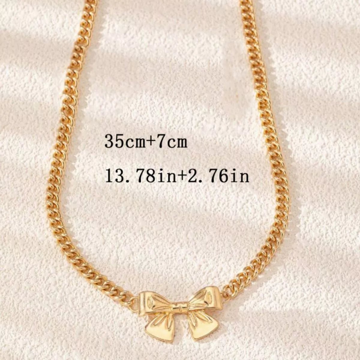 18K Gold - Plated Bowknot Chain Necklace designed for comfort and style at Lookzlike