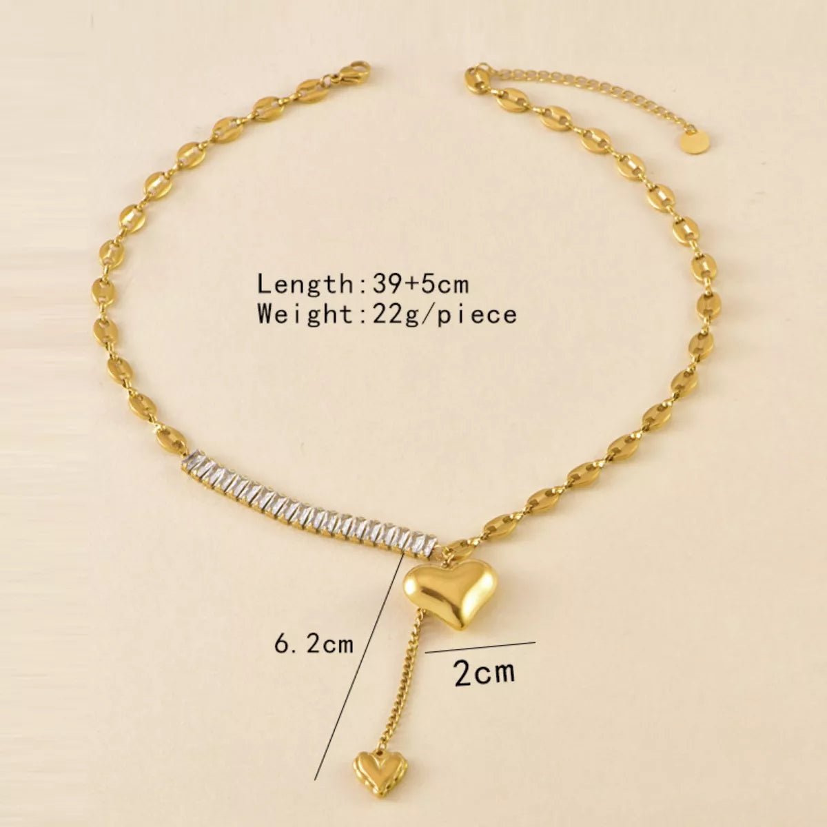 18K Gold - Plated Heart Necklace designed for comfort and style at Lookzlike