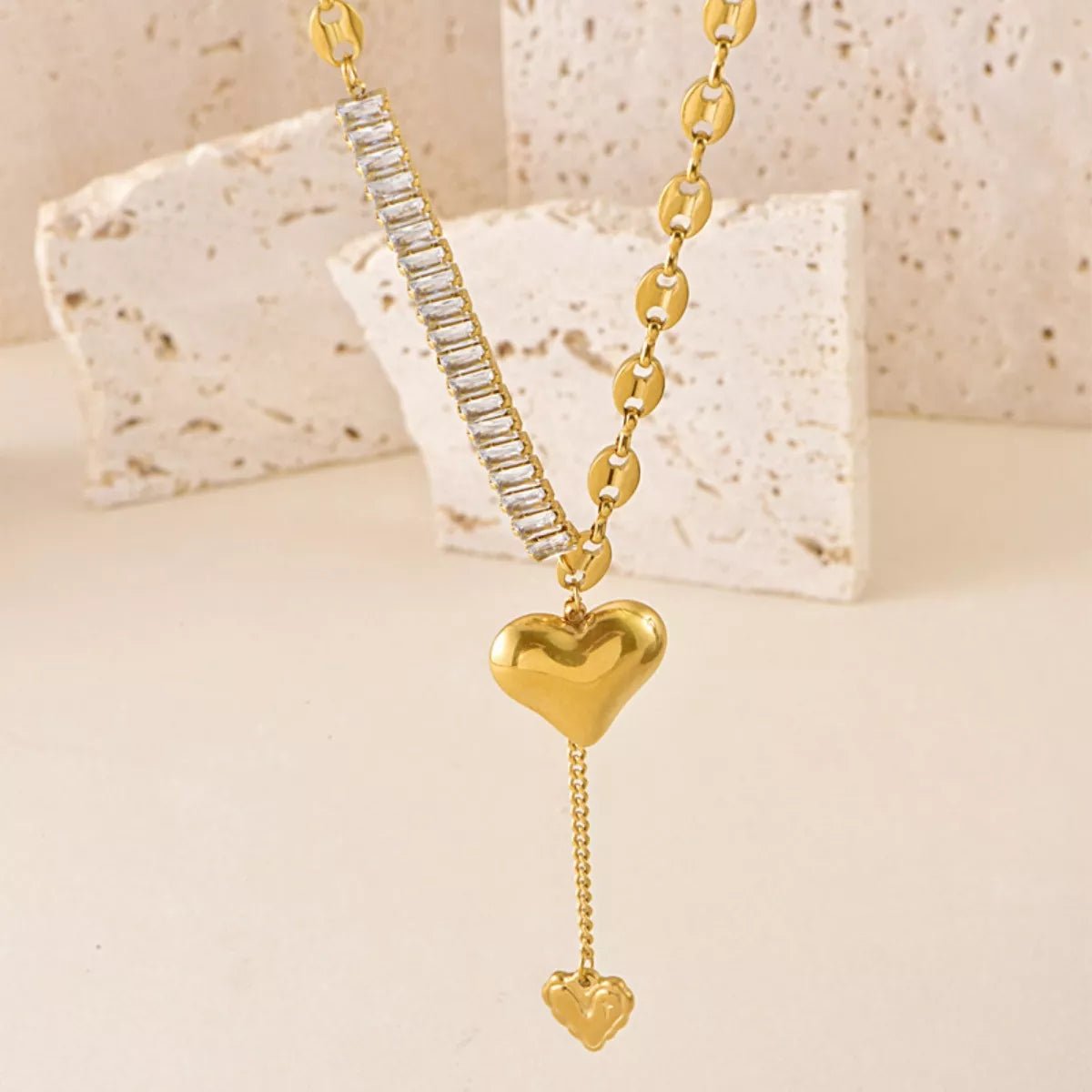 18K Gold - Plated Heart Necklace designed for comfort and style at Lookzlike