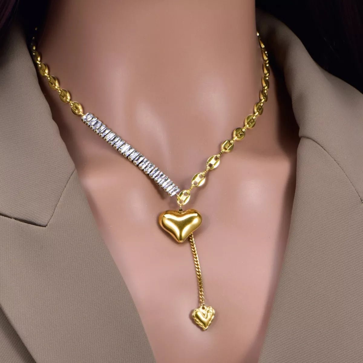 18K Gold - Plated Heart Necklace designed for comfort and style at Lookzlike