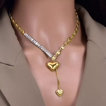 18K Gold - Plated Heart Necklace designed for comfort and style at Lookzlike