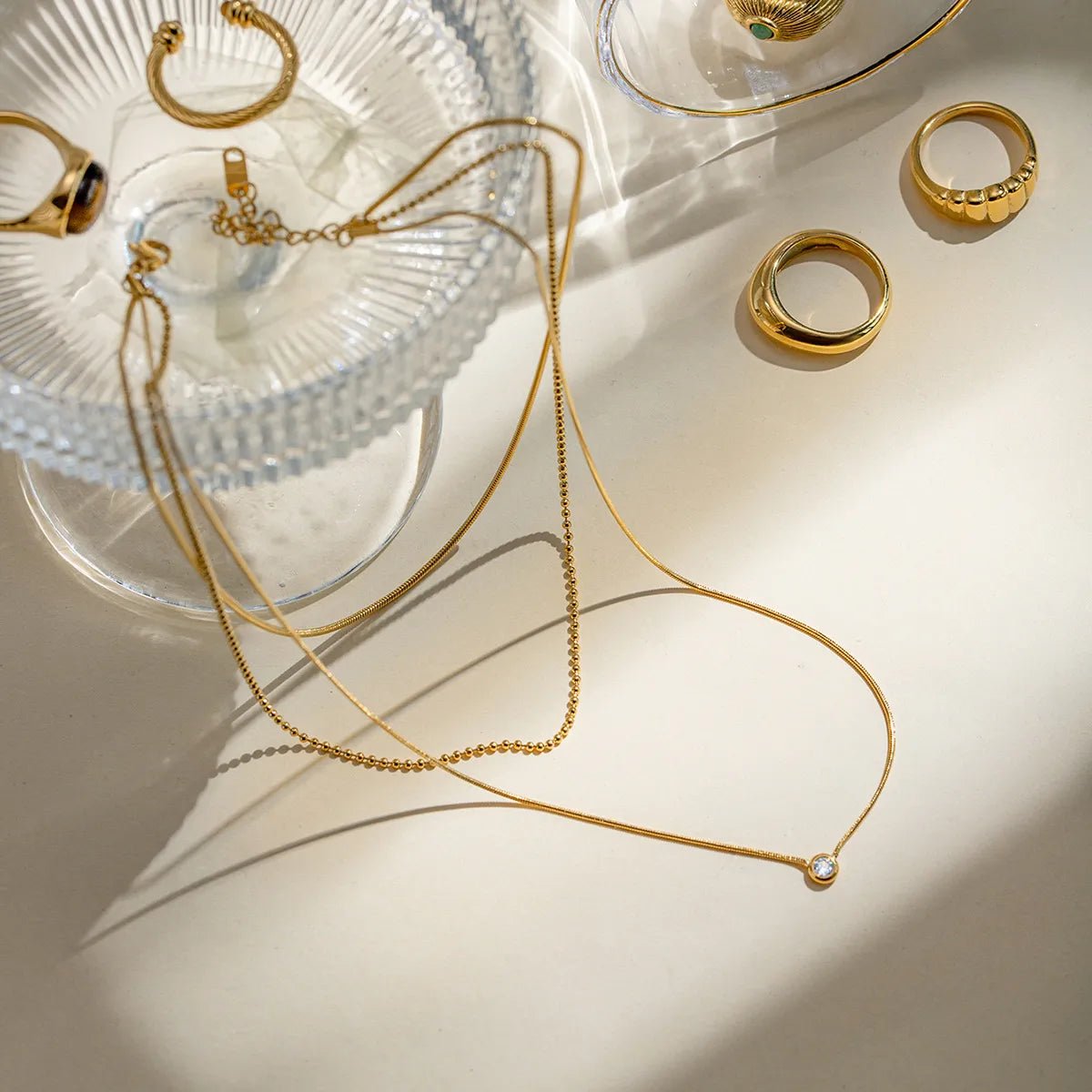 18K Gold-Plated Layered Necklace - Lookzlike