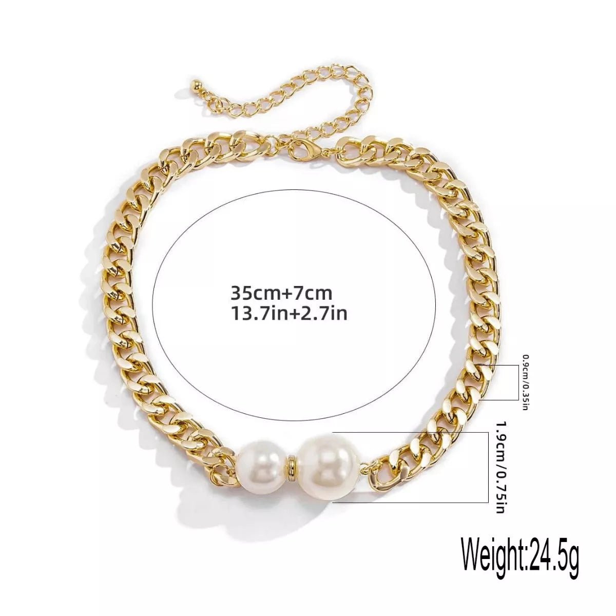 18K Gold - Plated Pearl Necklace designed for comfort and style at Lookzlike