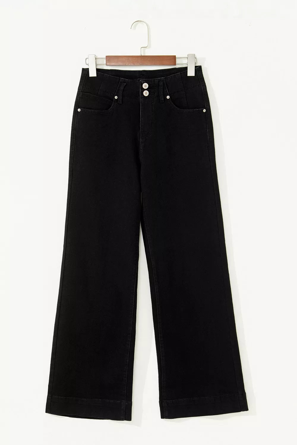 2-Button High Waist Flared Bottom Jeans designed for comfort and style at Lookzlike