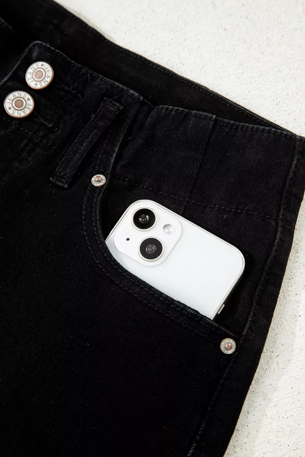 2-Button High Waist Flared Bottom Jeans designed for comfort and style at Lookzlike