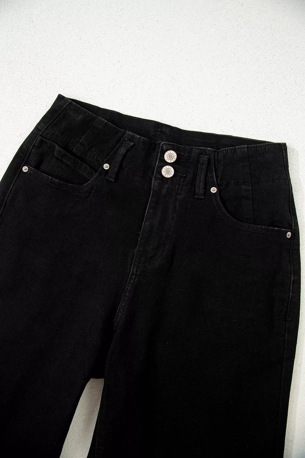 2-Button High Waist Flared Bottom Jeans designed for comfort and style at Lookzlike
