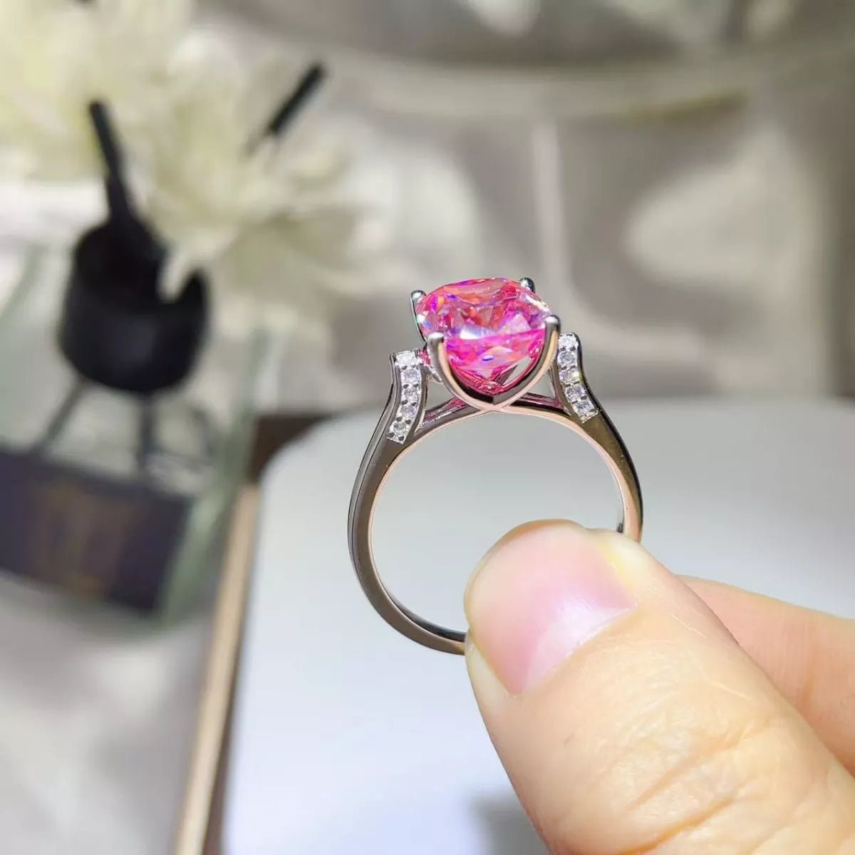 5 Carat Moissanite 925 Sterling Silver Ring designed for comfort and style at Lookzlike