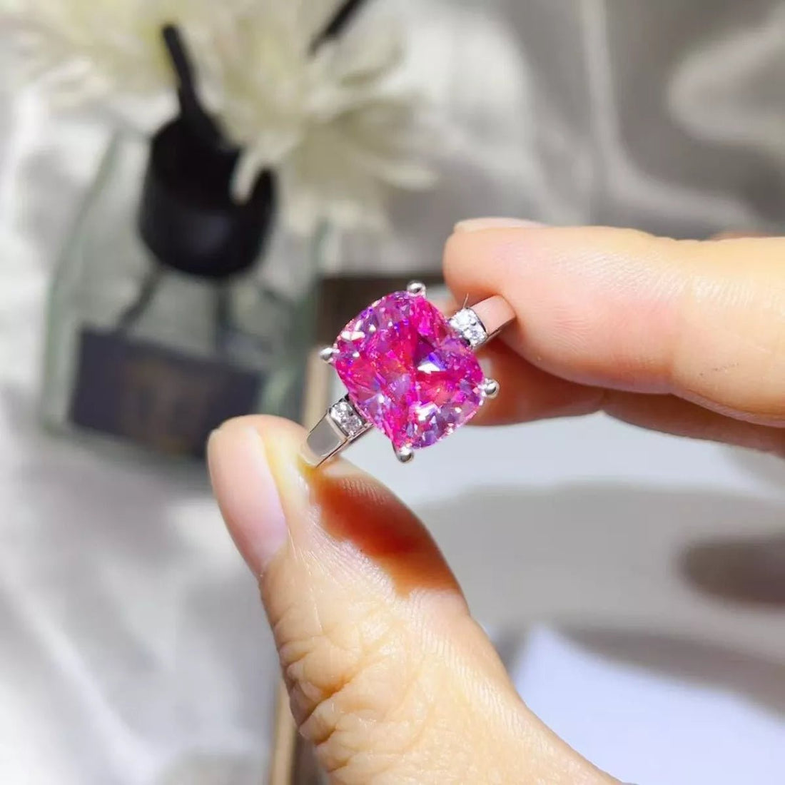 5 Carat Moissanite 925 Sterling Silver Ring designed for comfort and style at Lookzlike