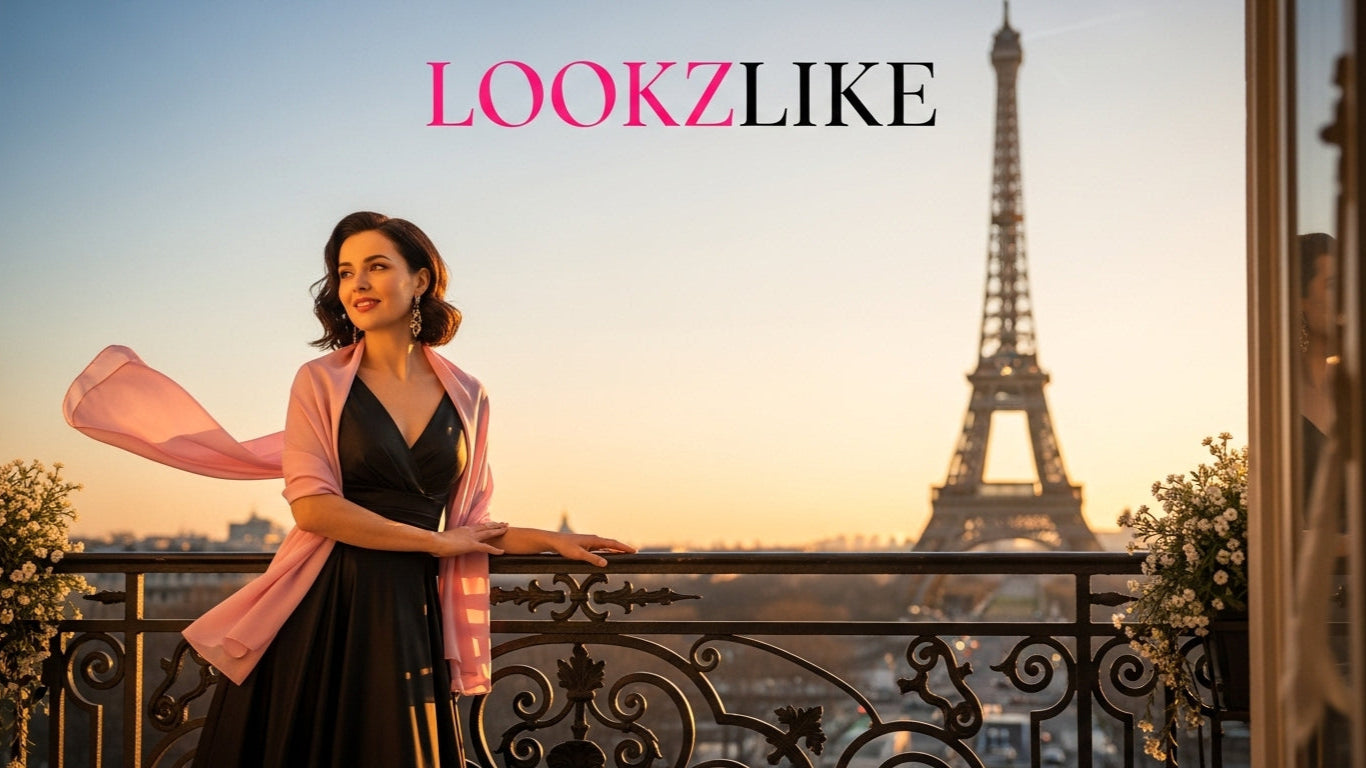 Three women holding shopping bags with 'Lookzlike' branding in an urban setting.slider_item_NaEGHw