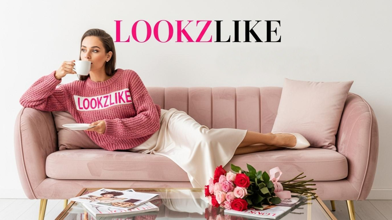 Three women holding shopping bags with 'Lookzlike' branding in an urban setting.slider_item_VbJkgz