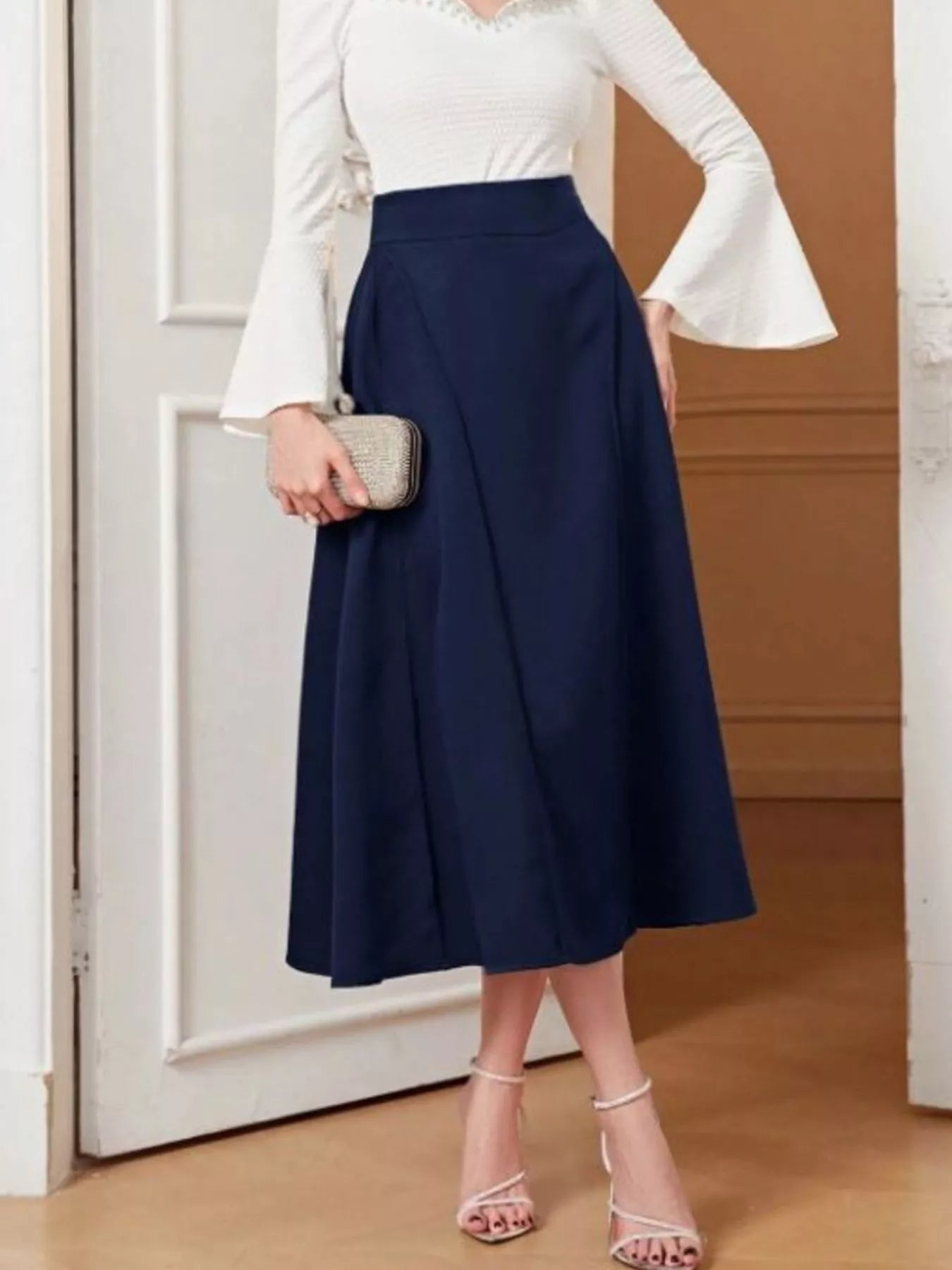 A-Line Midi Skirt designed for comfort and style at Lookzlike