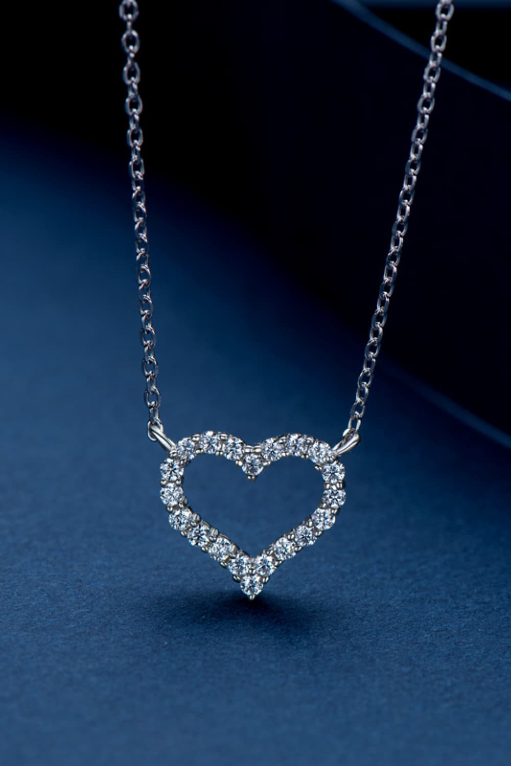 Adored Moissanite Platinum-Plated Heart Necklace - Lookzlike