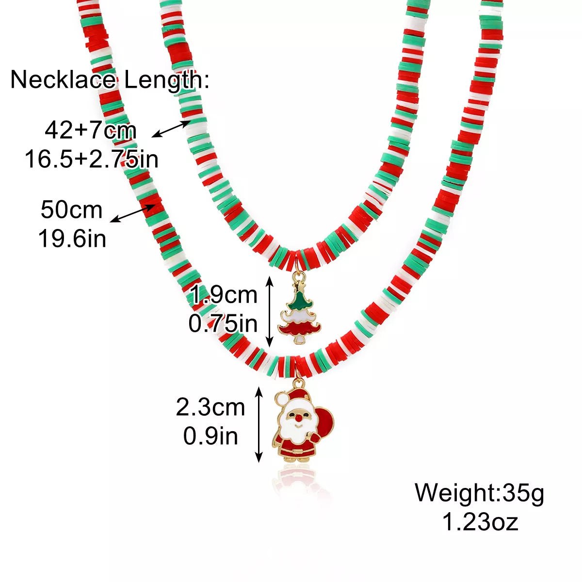 Alloy Christmas Necklace with Santa and Christmas Tree Pendant designed for comfort and style at Lookzlike