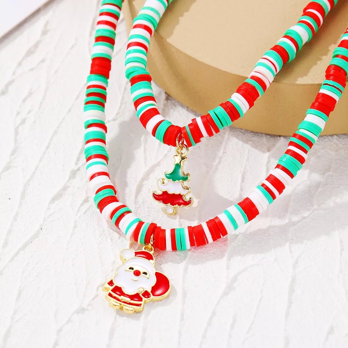 Alloy Christmas Necklace with Santa and Christmas Tree Pendant designed for comfort and style at Lookzlike