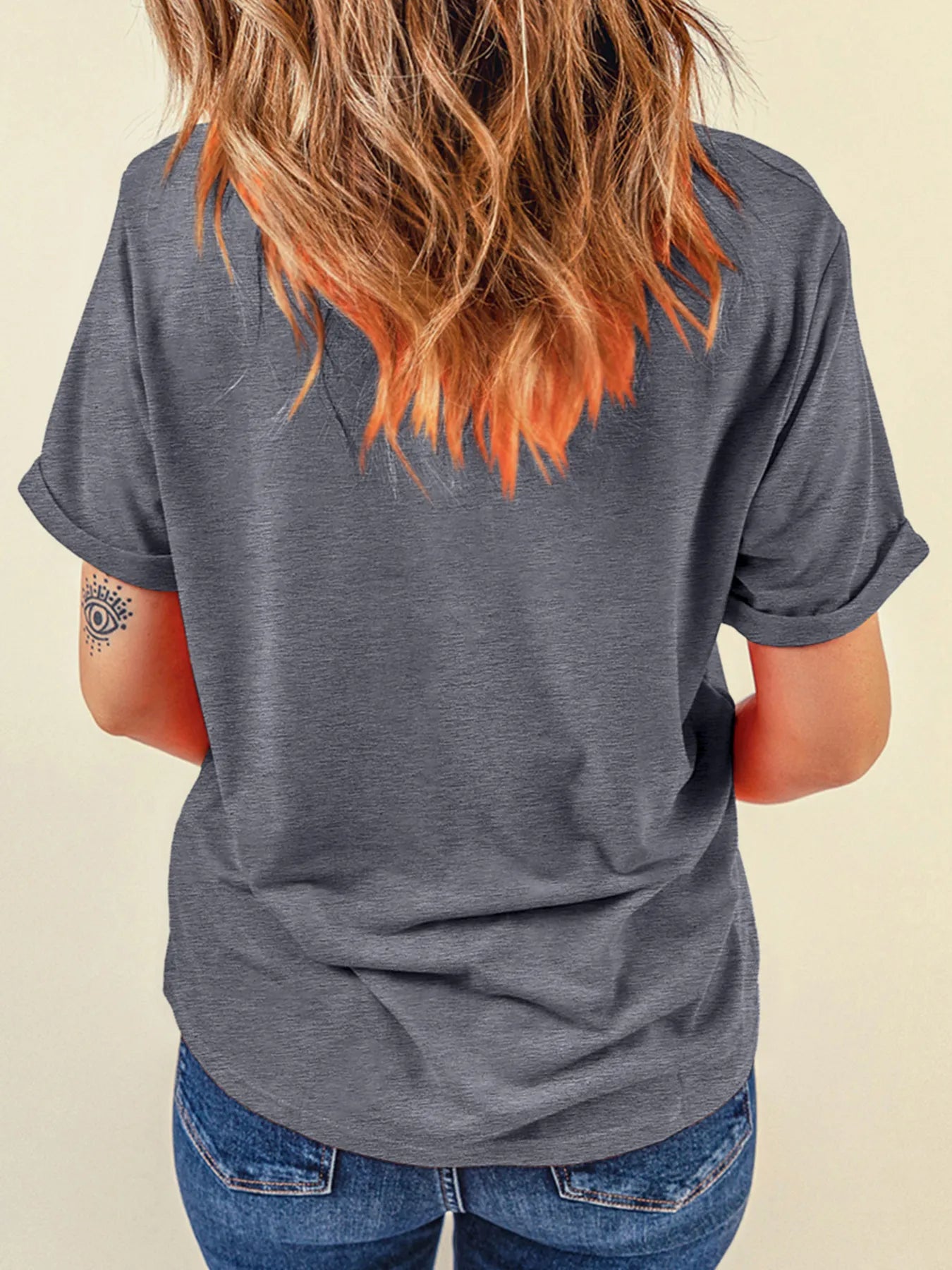American Heart Graphic Round Neck T Shirt - Lookzlike
