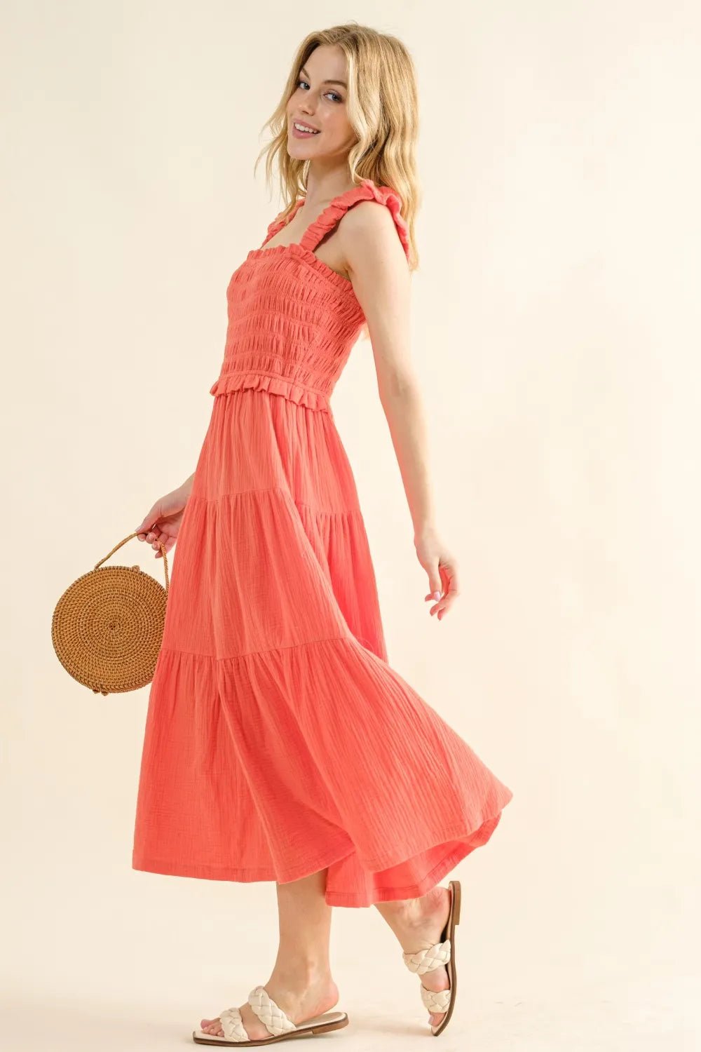 And The Why Smocked Ruffled Tiered Dress - Lookzlike