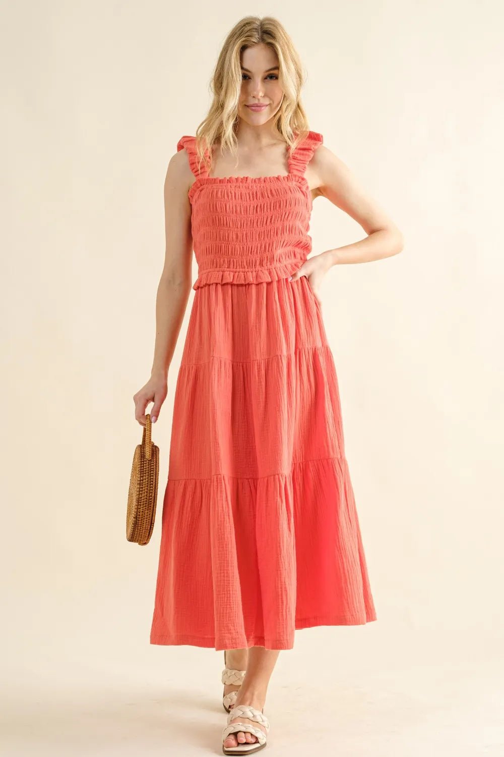 And The Why Smocked Ruffled Tiered Dress - Lookzlike