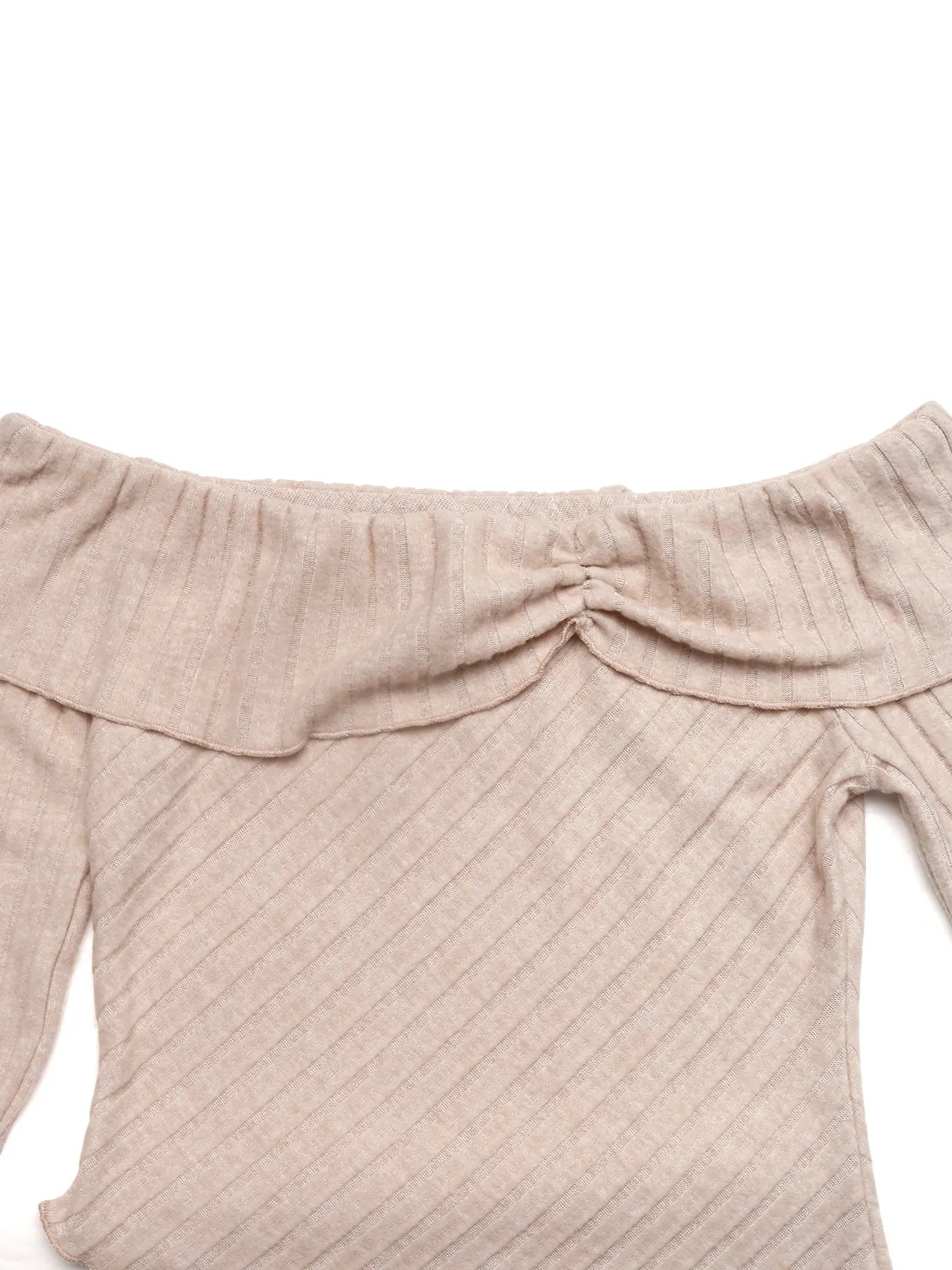 Asymmetrical Off - Shoulder Knit Top designed for comfort and style at Lookzlike