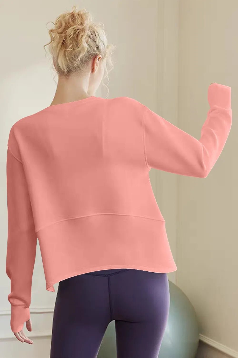 Basic Bae Air Scuba Round Neck Long Sleeve Sweatshirt designed for comfort and style at Lookzlike