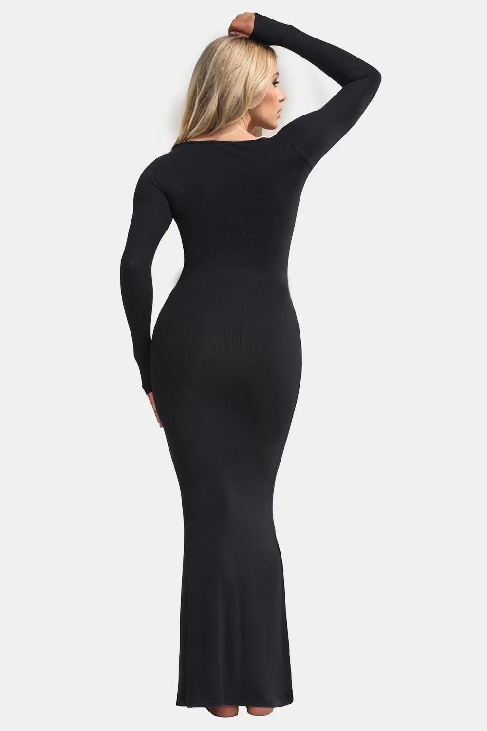 Basic Bae Built-In Shapewear Square Neck Long Sleeve Maxi Dress - Lookzlike
