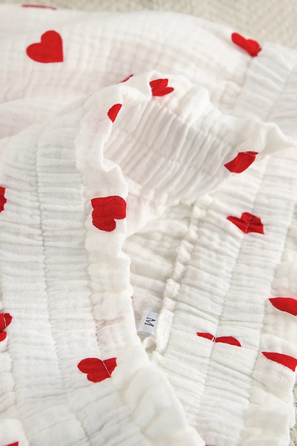 Basic Bae Heart Collared Neck Button Down Top and Shorts Set - Lookzlike