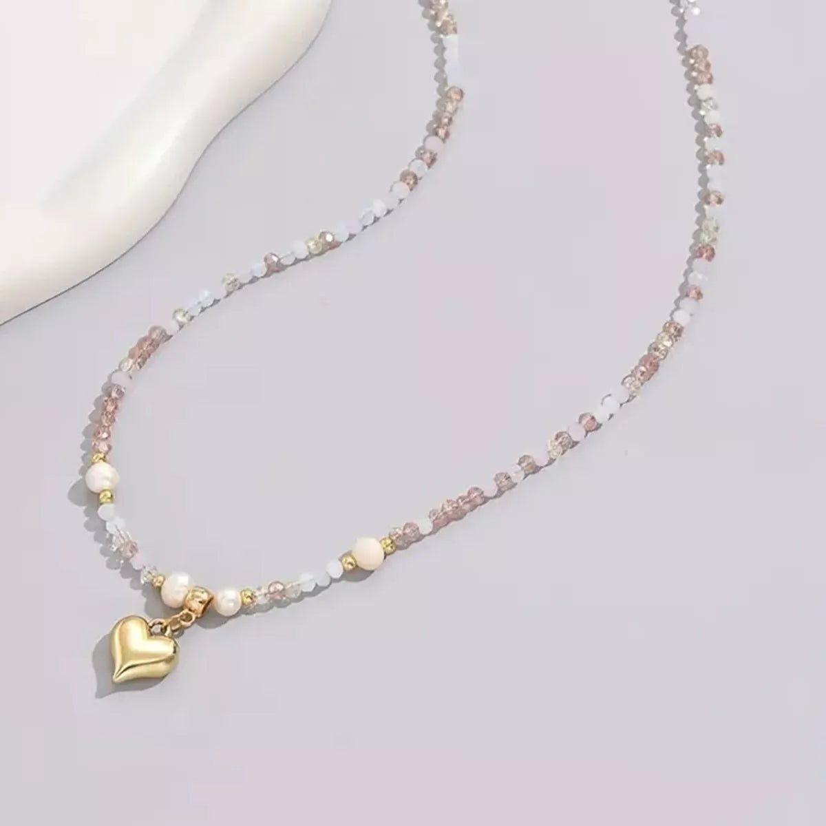 Bead Heart Pendant Necklace designed for comfort and style at Lookzlike