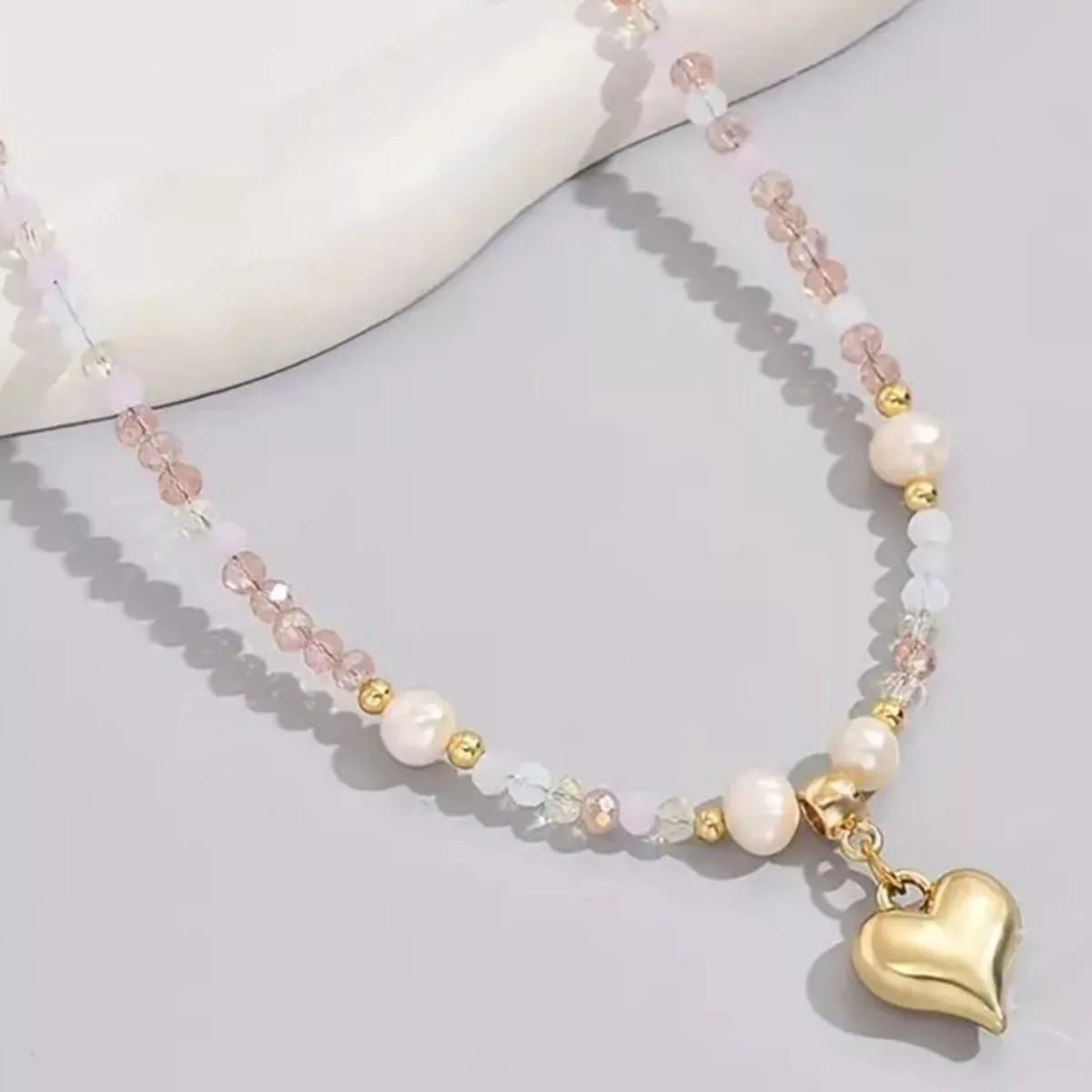 Bead Heart Pendant Necklace designed for comfort and style at Lookzlike