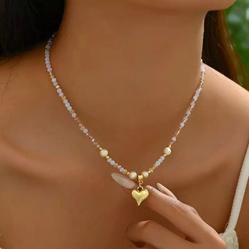 Bead Heart Pendant Necklace designed for comfort and style at Lookzlike