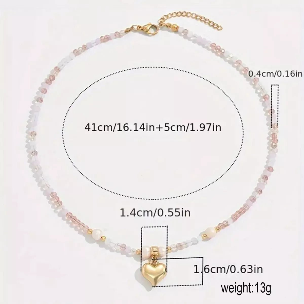 Bead Heart Pendant Necklace designed for comfort and style at Lookzlike