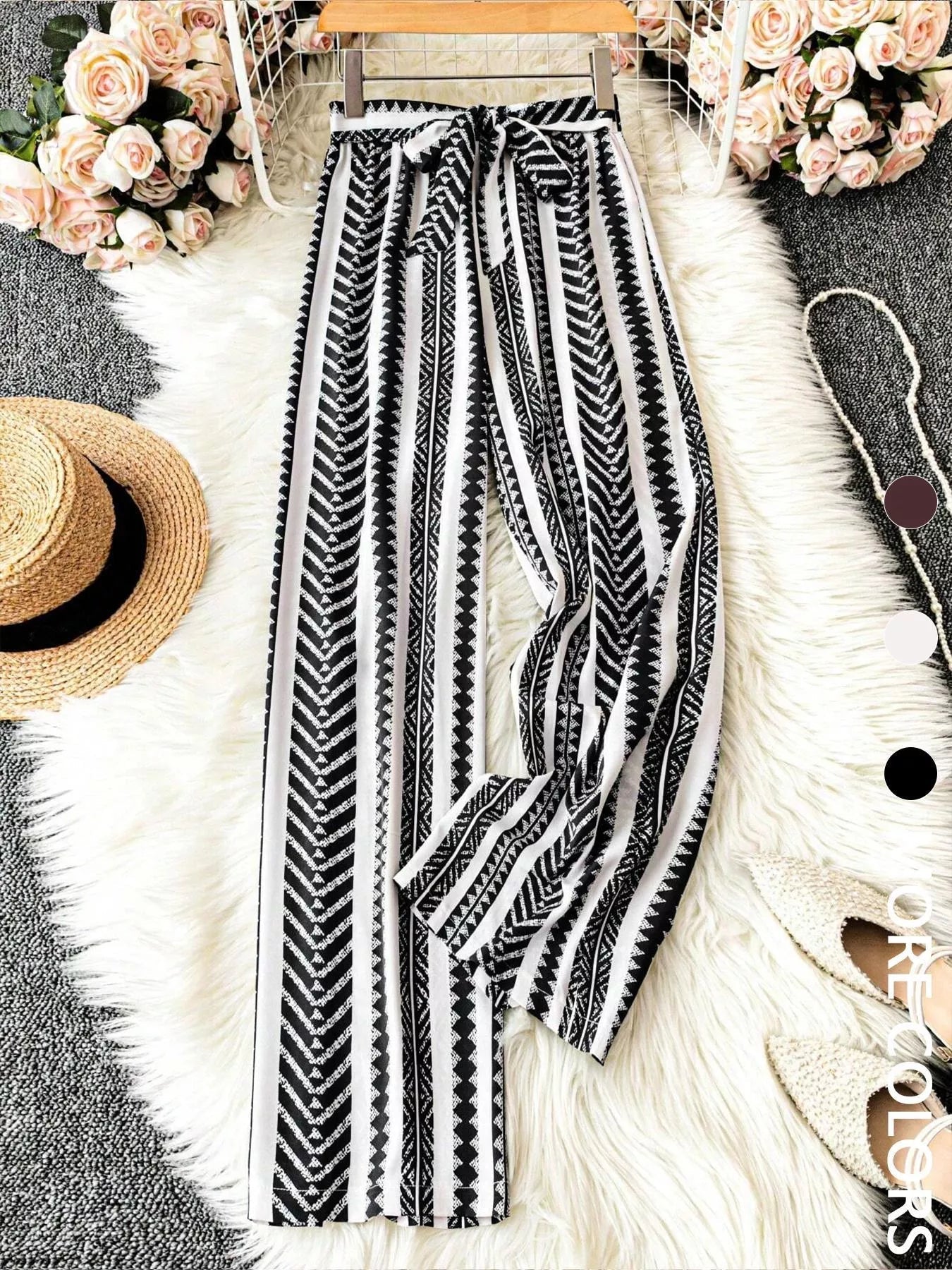 Boho Print Wide Leg Pants designed for comfort and style at Lookzlike