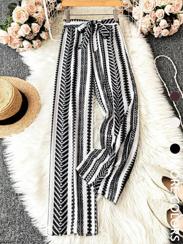 Boho Print Wide Leg Pants designed for comfort and style at Lookzlike