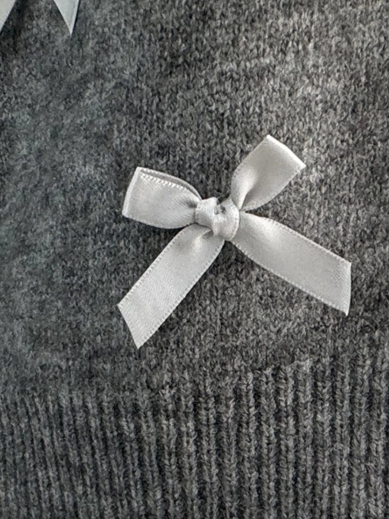 Bow Button Up Long Sleeve Cardigan - Lookzlike