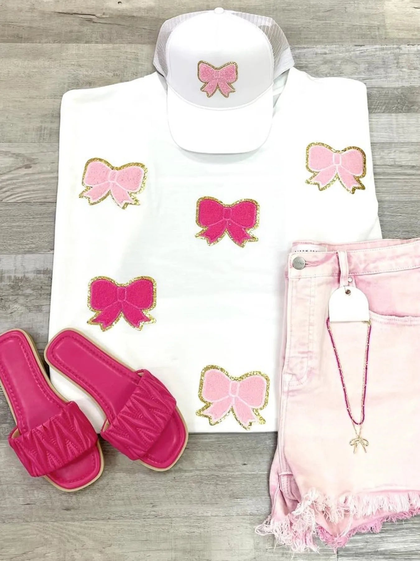 Bow Round Neck Casual T-Shirt - Lookzlike