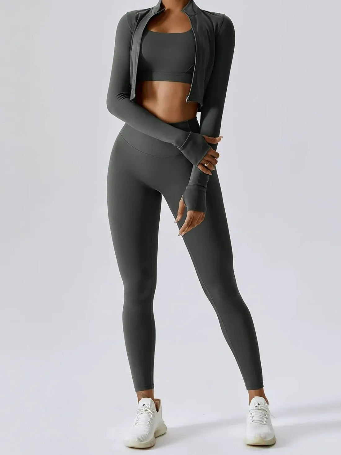 Bra Outerwear and Leggings 3 - Piece Active Set designed for comfort and style at Lookzlike