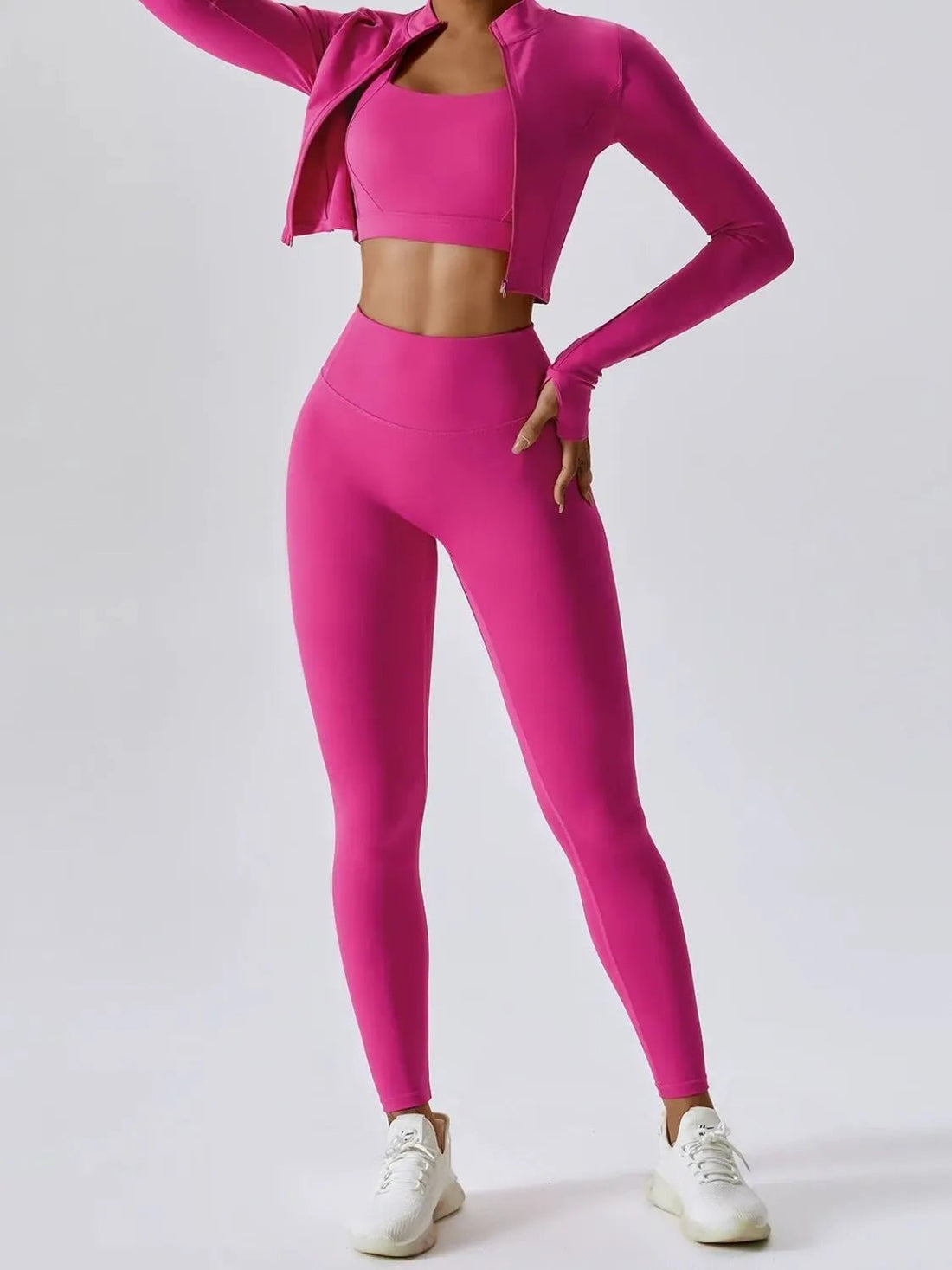 Bra Outerwear and Leggings 3 - Piece Active Set designed for comfort and style at Lookzlike